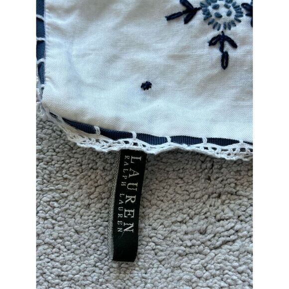 NWOT Ralph lauren Cote D’Azure white linen embroidered accent pillow case 20” x - Picture 2 of 6